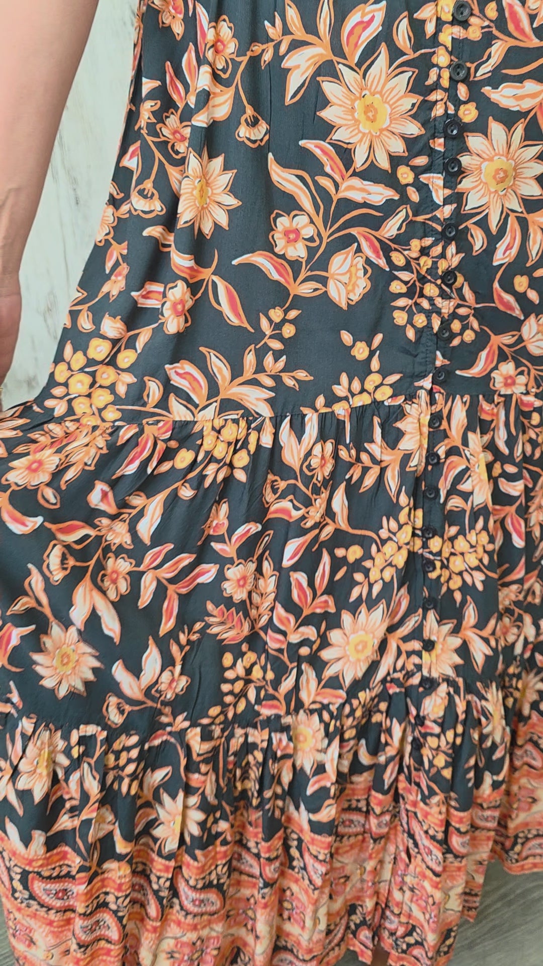 Jaase Ellis Maxi Dress with Half Sleeve V Neck Pockets - Auguste