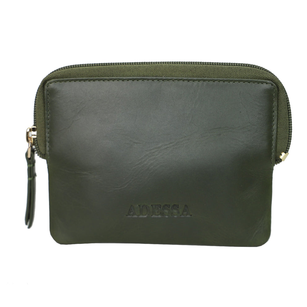 Adessa Dili Genuine Leather Coin Wallet - Khaki