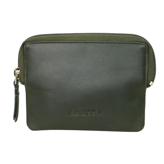 Adessa Dili Genuine Leather Coin Wallet - Khaki