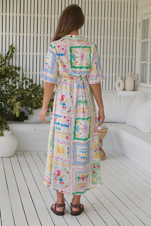 Jaase Pepper Midi Shirt Dress with Collar Buttons - La Mer - Style House Fashion Jaase