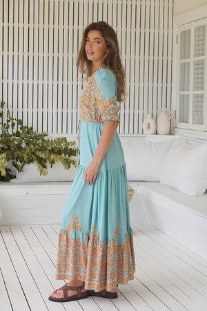 Jaase Tessa Maxi Dress with Drawstring Waist - Arabian Nights - Style House Fashion