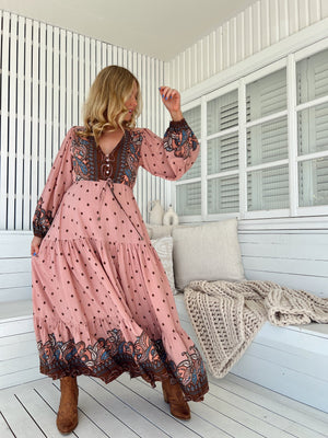 Jaase Teresa Maxi Dress Long Billowy Sleeve - Seraphina - Style House Fashion Jaase