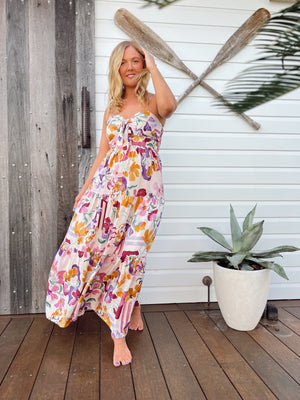 Jaase Bambi Maxi Dress with Adjustable Strap Shirred Back - Sweet Lilly - Style House Fashion Jaase Jaase Jaase Jaase