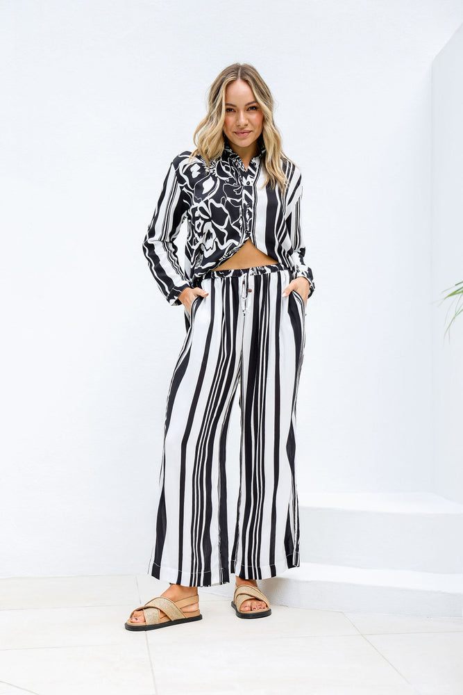 Joop & Gypsy Rosalie Striped Pants - Black & White