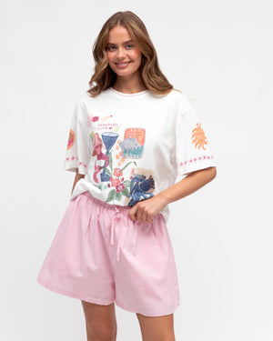 Label Of Love Martini Club Oversized Vintage T-Shirt