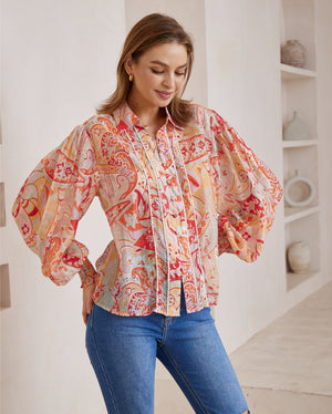 Maya Bohemian Blouse - Apricot Dream - Style House Fashion Iris Maxi