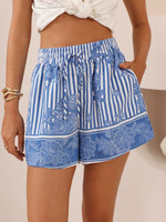 Iris Maxi Sam Shorts with Drawstring High Waist - Ocean Dreams