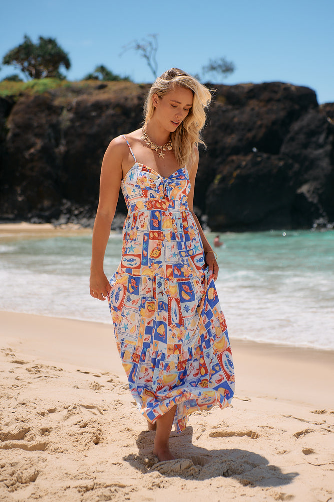 Jaase Bambi Maxi Dress with Adjustable Strap Shirred Back - Viva De Sol