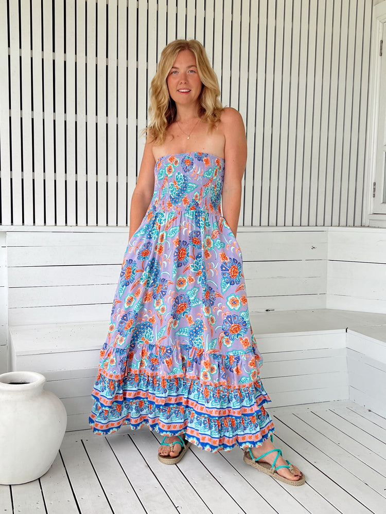 Jaase Samba Maxi Dress with Shirred Bodice Pockets Strapless - Daydreamer