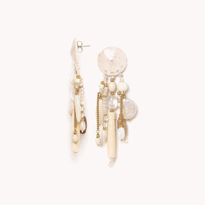 Nature Bijoux Pondichery Multidangle Mother Of Pearl Shell Statement Earrings