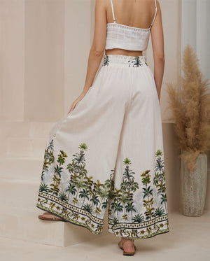 Iris Maxi Palazzo Pants with Drawstring Waist Wide Leg - Paradise - Style House Fashion bottoms Iris Maxi