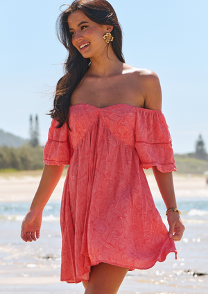 Jaase Wattle Mini Dress with Sweetheart Bodice Shirred Back - Little Bow - Style House Fashion Jaase