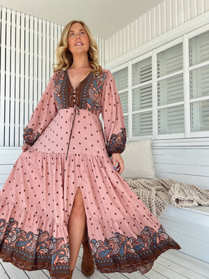 Jaase Teresa Maxi Dress Long Billowy Sleeve - Seraphina - Style House Fashion Jaase