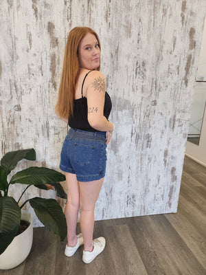 Country Denim Sam High Rise Stretch Shorts - Dark Blue - Style House Fashion Country Denim Country Denim Country Denim Country Denim Country Denim Country Denim