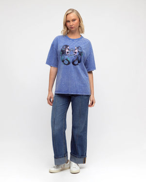 Paper Heart Mermaid Slightly Oversized Vintage T-Shirt - Blue - Style House Fashion Paper Heart