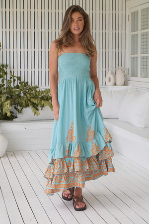 Jaase Samba Maxi Dress with Shirred Bodice Pockets Strapless - Arabian Nights - Style House Fashion Jaase Jaase