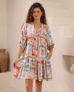 Iris Maxi Emma Mini Dress with V-Neck Buttons Pockets - Baltic - Style House Fashion Iris Maxi