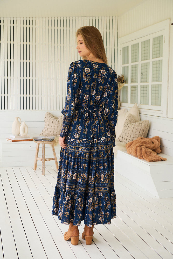 Jaase Stephanie Maxi Dress Long Billowy Shirred Sleeve - Adeline - Style House Fashion Jaase