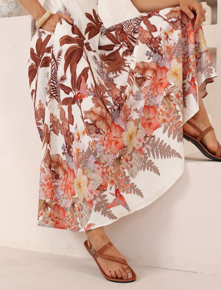 Iris Maxi Collette Maxi Dress with Square Neckline Pockets Spaghetti Strap - Desert Palms - Style House Fashion