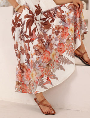 Iris Maxi Collette Maxi Dress with Square Neckline Pockets Spaghetti Strap - Desert Palms - Style House Fashion