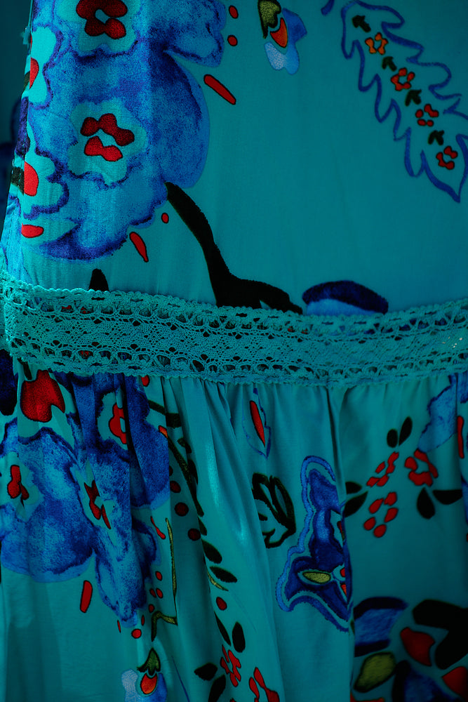 Jaase Carmen Maxi Dress with Cap Shell Sleeve V Neck Pockets Buttoned - Isla Mare - Style House Fashion Jaase Jaase Jaase