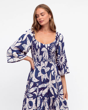 Label Of Love Moonshadow Maxi Dress With Shirred Bodice Puff Sleeve - Style House Fashion Label Of Love