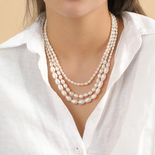 Nature Bijoux Moonlight Multi Strand Cultured Freshwater Pearl Necklace