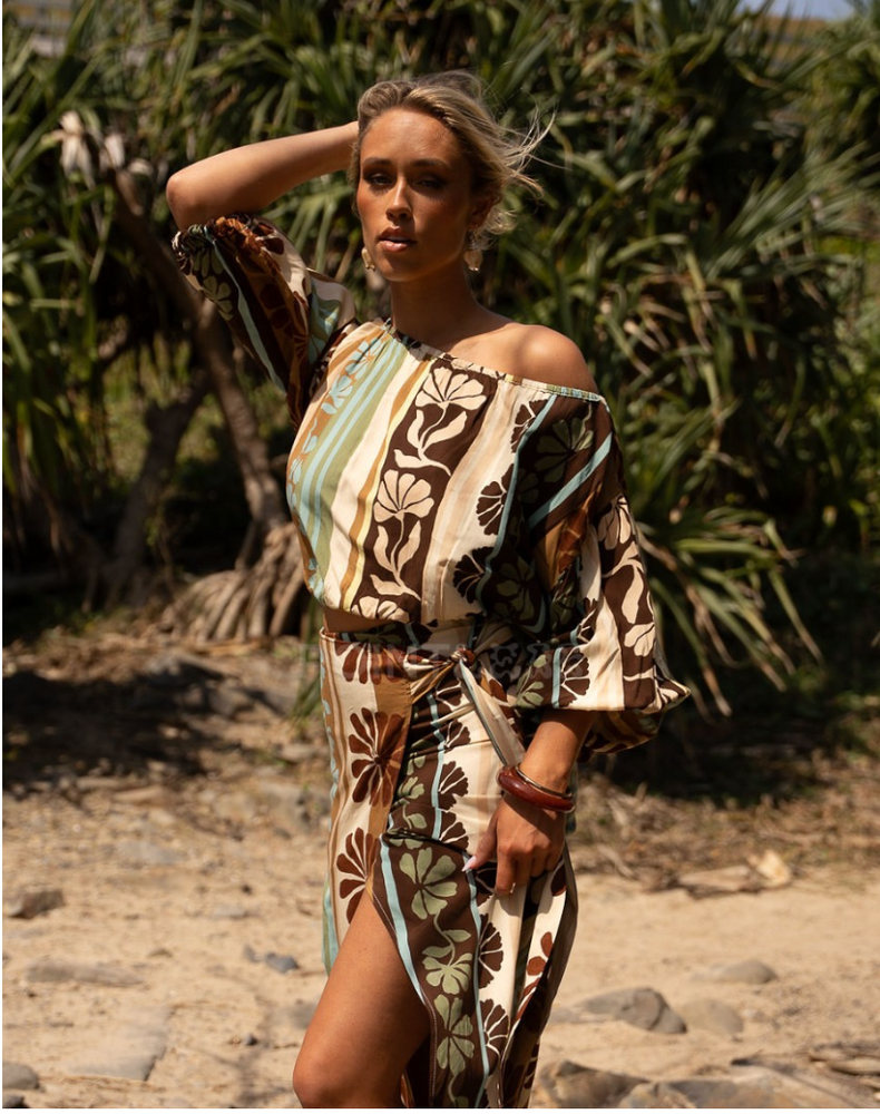 Jaase Zia Wrap Maxi Skirt - Cacao Mist - Style House Fashion Jaase Jaase Jaase