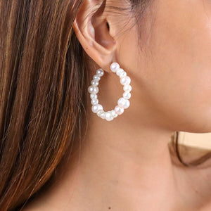 Nature Bijoux Moonlight Creole Cultured Pearls Statement Earrings - Style House Fashion Nature Bijoux Nature Bijoux Nature Bijoux Nature Bijoux