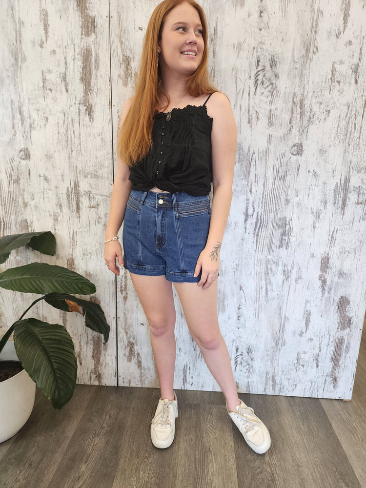 Country Denim Sam High Rise Stretch Shorts - Dark Blue - Style House Fashion Country Denim Country Denim Country Denim Country Denim Country Denim Country Denim