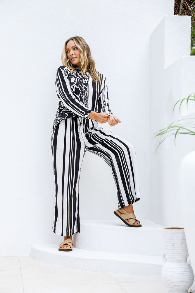 Joop & Gypsy Rosalie Striped Pants - Black & White