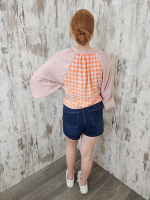 Country Denim Jessie High Rise Stretch Shorts - Dark Blue