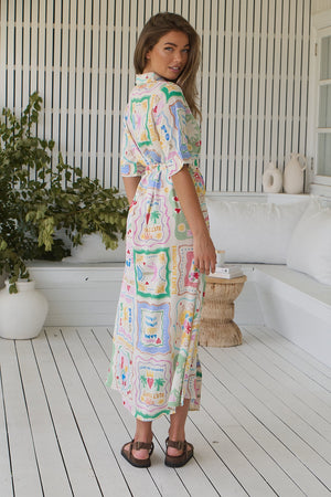 Jaase Pepper Midi Shirt Dress with Collar Buttons - La Mer - Style House Fashion Jaase