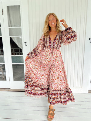 Jaase Teresa Maxi Dress Long Billowy Sleeve - Madelene - Style House Fashion Jaase Jaase