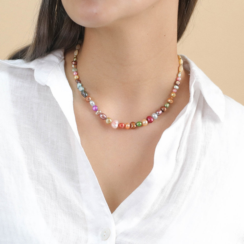 Nature Bijoux Monte Rosso Multi Colour Pearl Necklace