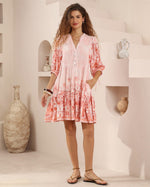 Iris Maxi Emma Mini Dress with V-Neck Buttons Pockets - Remi