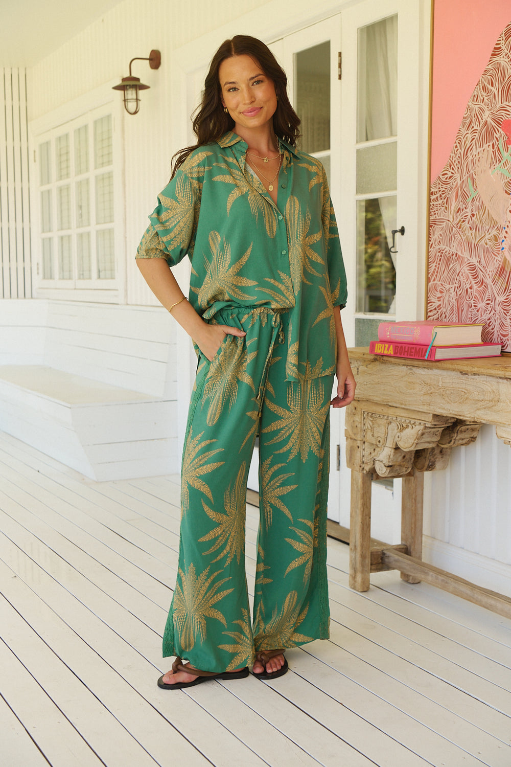 Jaase Cici Pants with Lace Insert Drawstring Waist - Island Luxe - Style House Fashion Jaase Jaase