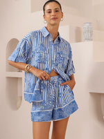 Iris Maxi Elsie Shirt Blouse with Collar Buttoned Front - Ocean Dreams - Style House Fashion Iris Maxi