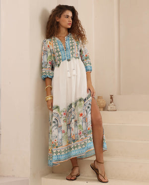 Iris Maxi Dee Maxi Dress with Pockets V Neck - Dee