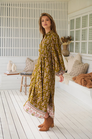Jaase Whitney Shirt Maxi Dress with Collar Buttoned Front Lace Detail - Amalie - Style House Fashion Jaase Jaase Jaase