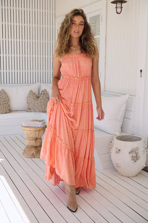 Jaase Peppa Maxi Dress with Shoestring Straps - Paloma Paradise - Style House Fashion Jaase