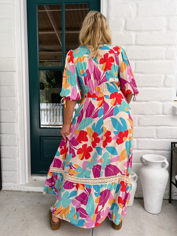 Jaase Molli Maxi Dress with Half Sleeve V Neck Pockets - Ohana