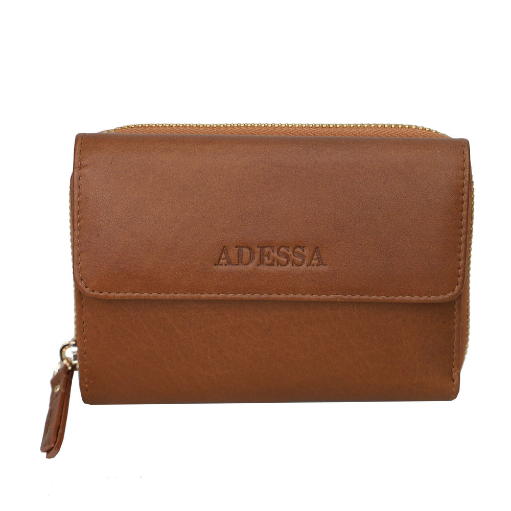 Adessa Dijon Genuine Leather Wallet - Brandy