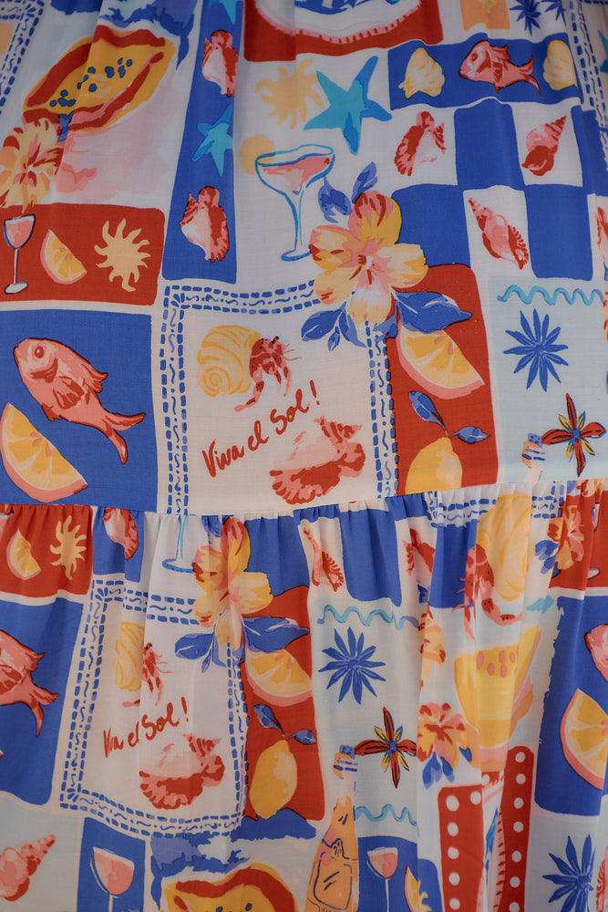 Jaase Bambi Maxi Dress with Adjustable Strap Shirred Back - Viva De Sol