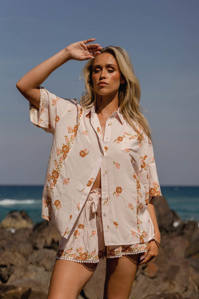 Jaase Cove Top Blouse with Collar Sleeve Button Front Pocket - Vintage Sol - Style House Fashion Jaase Jaase Jaase