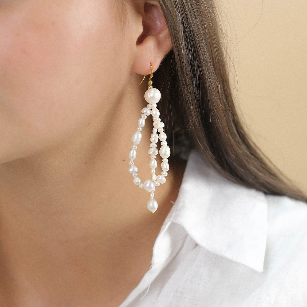 Nature Bijoux Moonlight Multidangle Cultured Pearls Statement Earrings