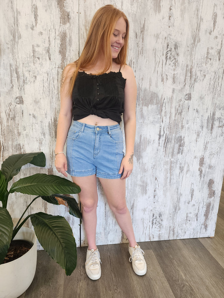 Country Denim Jill High Rise Stretch Shorts - Light Blue - Style House Fashion Country Denim Country Denim Country Denim Country Denim Country Denim Country Denim Country Denim Country Denim