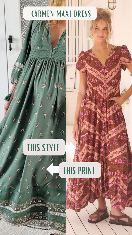 Jaase Carmen Maxi Dress with Cap Shell Sleeve V Neck Pockets Buttoned - Viridian
