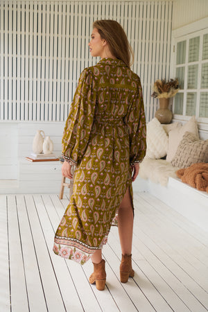 Jaase Whitney Shirt Maxi Dress with Collar Buttoned Front Lace Detail - Amalie - Style House Fashion Jaase Jaase Jaase