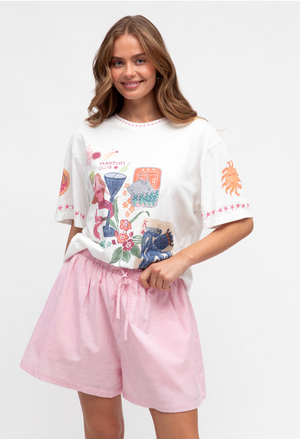 Label Of Love Martini Club Oversized Vintage T-Shirt
